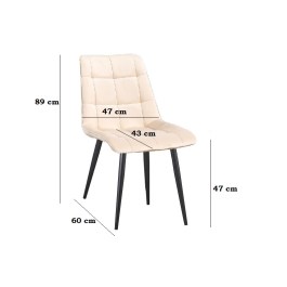 Wymiary beżowego krzesła SEUL